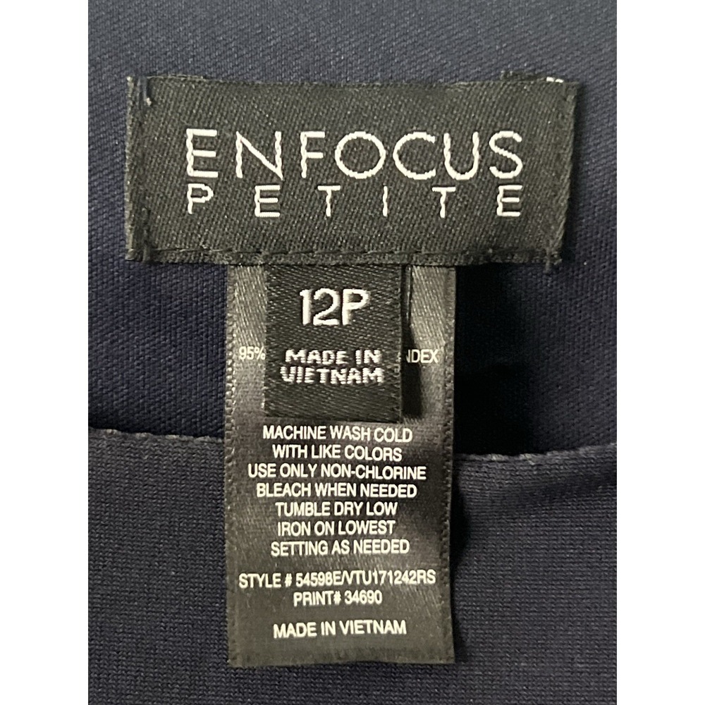 Enfocus Women's Paisley Border Print 3/4 Sleeve Shift Dress Size 12P - Picture 6 of 7
